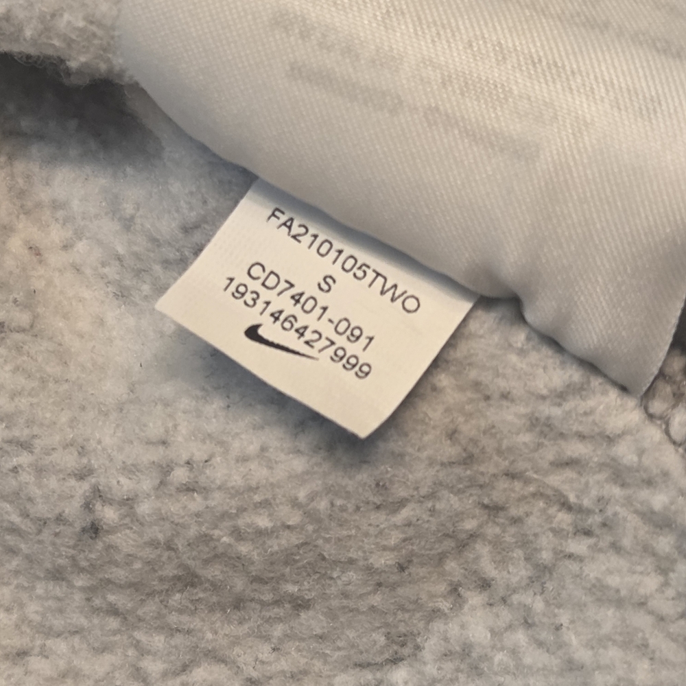 NIKE Full Zipper Sportswear Thumb Hole Jacket Grey Hoodie Size Small - Picture 4 of 7